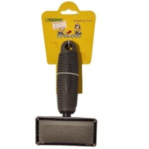 Cepillo cardina para perro o gato con mango de goma gris