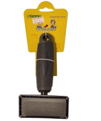Cepillo cardina para perro o gato con mango de goma gris
