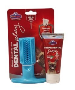 Set de cuidado dental Pet Injet cepillo + pasta sabor menta