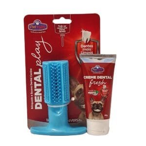Set de cuidado dental Pet Injet cepillo + pasta sabor menta