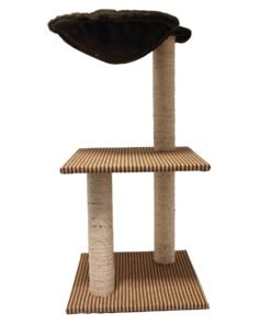 Rascador para gato con cuna y 3 postes
