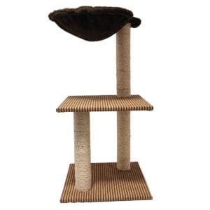 Rascador para gato con cuna y 3 postes