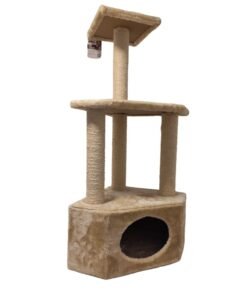 Rascador para gato con box y 3 plataformas