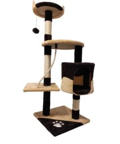 Rascador para gato con box y 3 plataformas