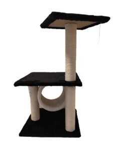 Rascador para gato con tubo y 2 plataformas