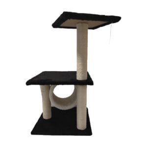 Rascador para gato con tubo y 2 plataformas