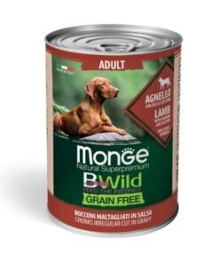 Snack para Perro Grain Free Monge B-Wild Cordero con Zucchini y Calabaza 400g