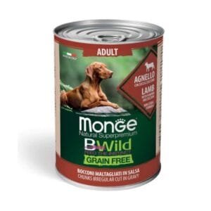 Snack para Perro Grain Free Monge B-Wild Cordero con Zucchini y Calabaza 400g