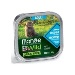 Pate para Gato Adulto Grain Free Monge B-Wild con Anchoas y Vegetales 100g