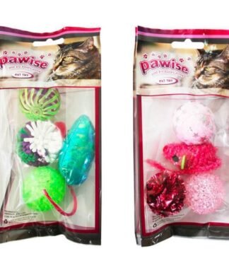 Juguetes surtidos para gato Pawise 4 unidades
