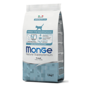 Alimento Monge para gato Cachorro Monoproteína Trucha 1.5kg