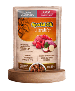 Sachet Special Cat Ultralife para gato Adulto Castrado Sabor Carne 85g