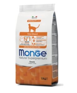 Alimento Monge para gato Adulto Castrado 1.5kg Monoproteína Pato