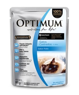 Sobre OPTIMUM Gatos Castrados Sabor Pollo 85g