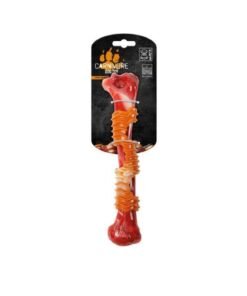 Juguete Macizo para perro MPETS CARNIVORE Hueso Largo Sabor Bacon Rojo