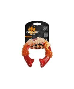Juguete Macizo para perro MPETS CARNIVORE Hueso Anillado Sabor Bacon Rojo