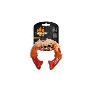 Juguete Macizo para perro MPETS CARNIVORE Hueso Anillado Sabor Bacon Rojo