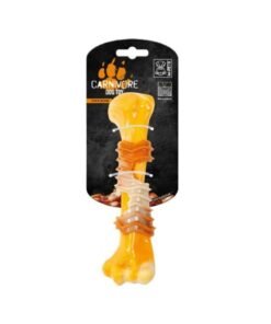 Juguete Macizo para perro MPETS CARNIVORE Hueso Largo Sabor Bacon Amarillo