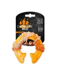 Juguete Macizo para perro MPETS CARNIVORE Hueso Anillado Sabor Bacon Amarillo