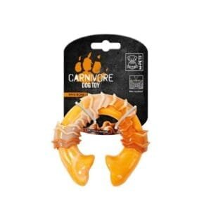 Juguete Macizo para perro MPETS CARNIVORE Hueso Anillado Sabor Bacon Amarillo