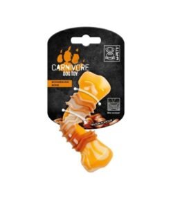 Juguete Macizo para perro MPETS CARNIVORE Hueso Boomerang Sabor Bacon Amarillo