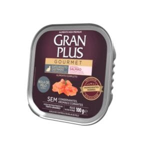 Paté Gran Plus Gatos Adulto Castrado Bola de Pelos Sabor Salmón 100g