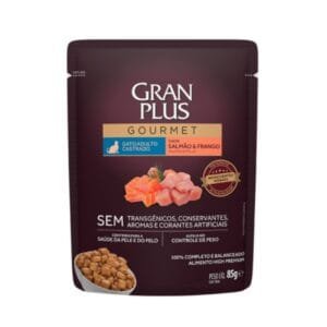 Sachet Gran Plus Gatos Adulto Castrado Sabor Salmón y Pollo 85g