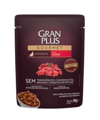 Sachet Gran Plus Gatos Adulto Sabor Carne 85g