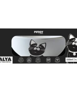 Alternative view of Plato de Cerámica PETJOY Furry Feast Galya Blanco y Negro 550ml