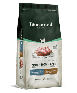 Alimento Bionatural prime adulto castrado/light razas medianas y grandes 15kg