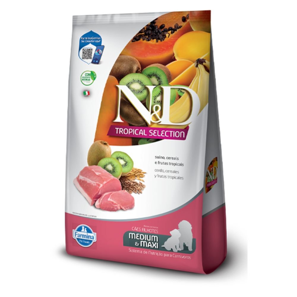 Alimento NYD Tropical Cerdo para perro Cachorro Razas Medianas y Grandes 2kg + 500g de regalo!