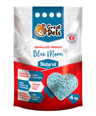 Sanitario Granulado Aglomerante Premium Great Pets Blue Moon Natural 4kg