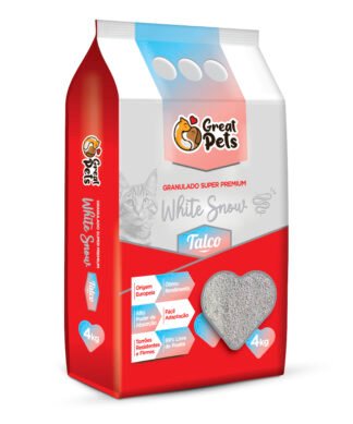Sanitario Granulado Aglomerante Super Premium Great Pets White Snow Talco 4kg