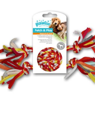 Juguete de Soga con Pelota y 2 Nudos para Perros Pawise 25 cm