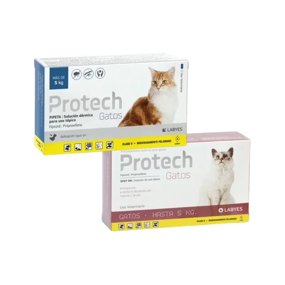 Pipeta Antipulgas y Garrapatas para gato Protech
